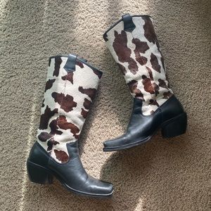AMAZING cow print leather boots by Bass